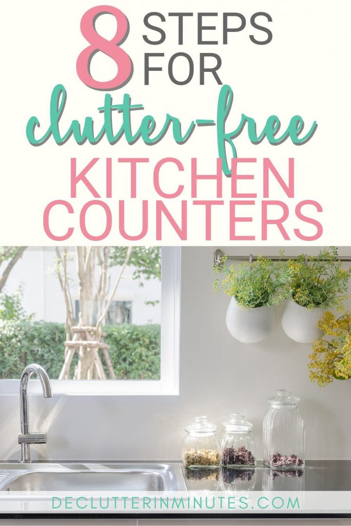 I LOVE cleaned off counters, don't you?! Sometimes it's the simple tips that make the biggest impact. If you are struggling with surface clutter in your home then this tip will help you fix all of that. A family-wide tip that will help everyone keep their things in check so they are not looking for lost items. Kitchen clutter solutions you can use all over your home. #kitchentips #clutter #organize