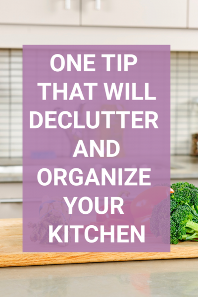 Are you struggling to declutter and organize your kitchen? Is it any wonder when so many things happen in one room. This simple tip will help you set up a space that is streamlined and clutter-free. Love your kitchen again with this one tip! #kitchentips #clutter #organize