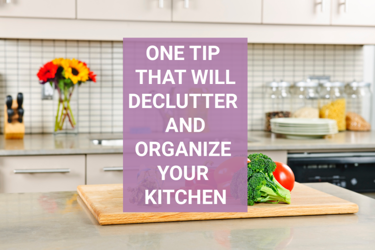 Are you struggling to declutter and organize your kitchen? Is it any wonder when so many things happen in one room. This simple tip will help you set up a space that is streamlined and clutter-free. Love your kitchen again with this one tip! #kitchentips #clutter #organize