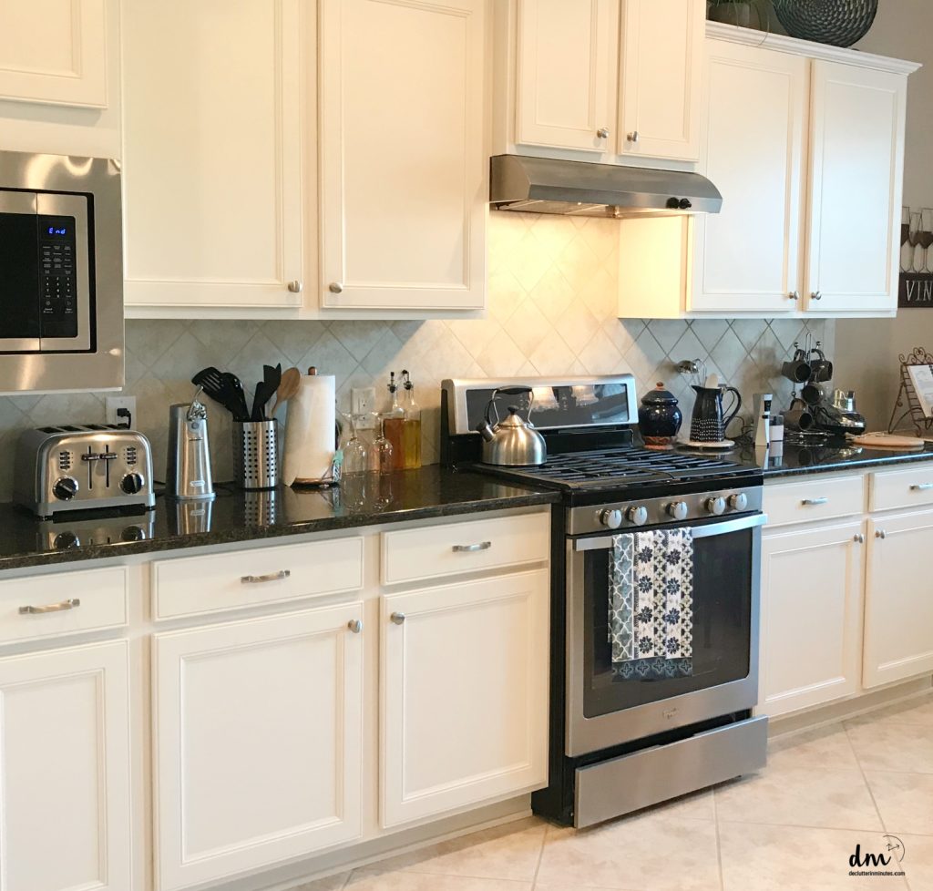 counters lined with kitchen gadgets