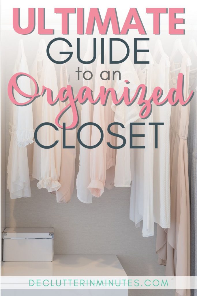 Hate your closet? Dread going inside? Let's change all of that. When so much happens in such a small space having things set up in an organized way is crucial. I know it can seem a bit overwhelming but it doesn't have to. This ultimate guide to an organized closet will walk you through not only how to set things up but give you affordable and even a few DIY tips to get there. #organizedcloset #closet #closetorganization