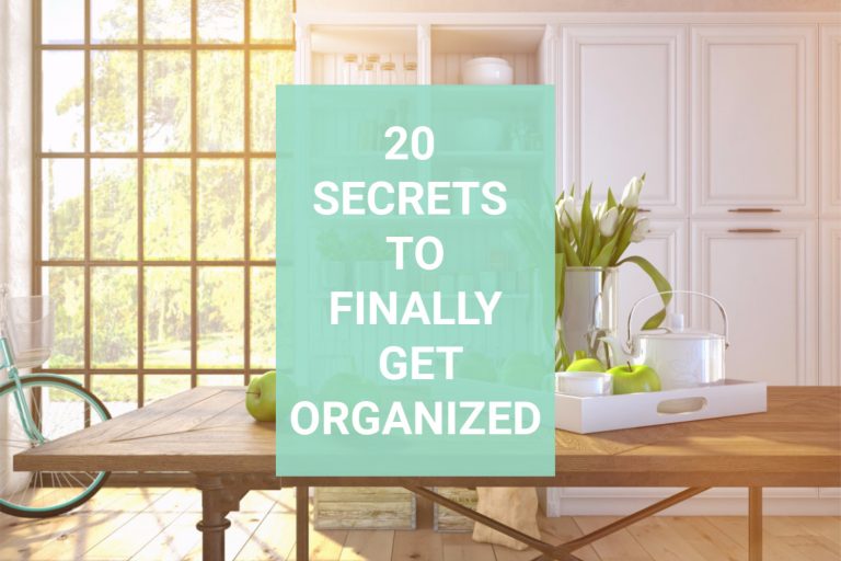 Wish there was a list of secrets you could turn to so you can finally clean out your home and organize it once and for all? Well, there is and this is it. Get 20 secrets of decluttering that will help you create a clutter-free and organized home once and for all. Simple decluttering tips you can use today and easy organizing tasks to streamline your home once and for all. #organizingsecrets #organize #declutter #declutterinminutes