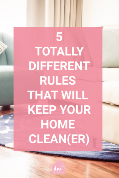 If you hate to clean, then you probably do whatever you can to avoid it. But, did you know there was an easier way to do it? Do your best to keep these 5 rules and your house will always be cleaner! #easyclean #cleaningshortcuts #cleanhome