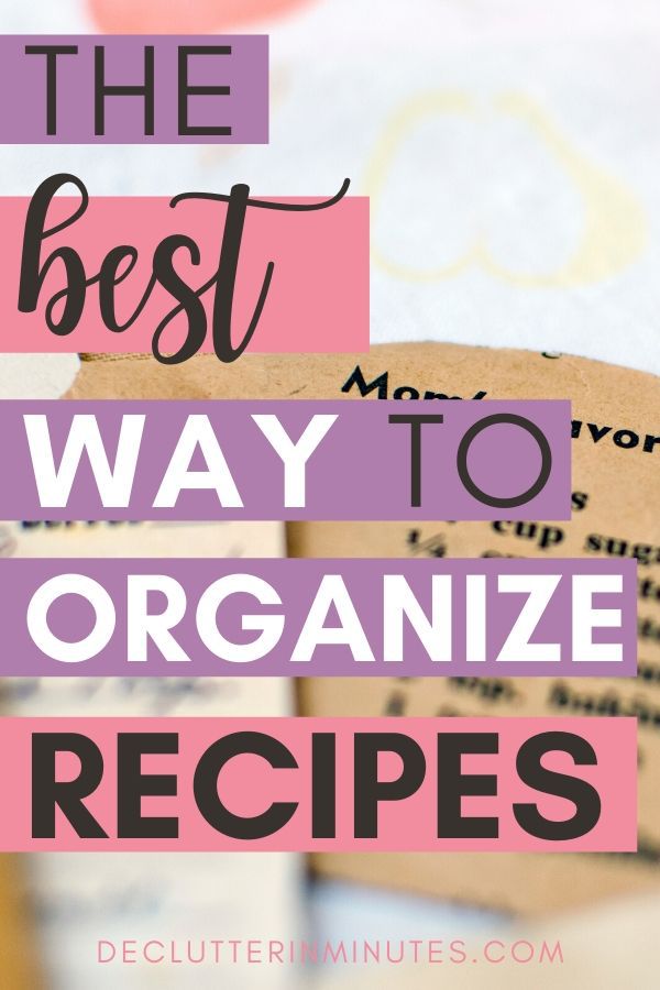 The best way to organize recipes