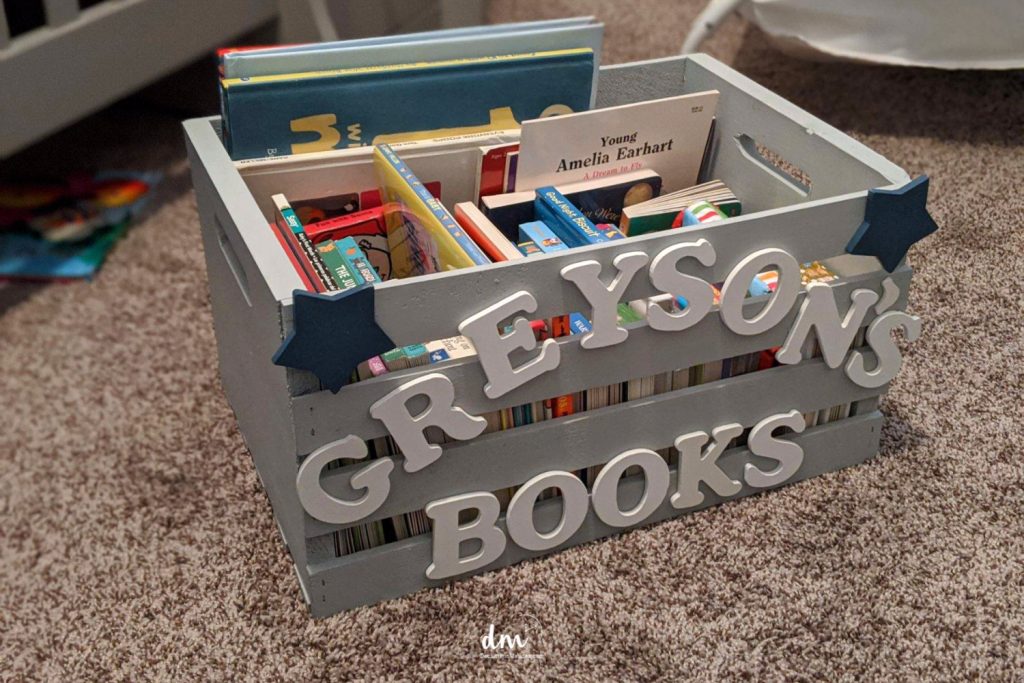toy box organized with baskets