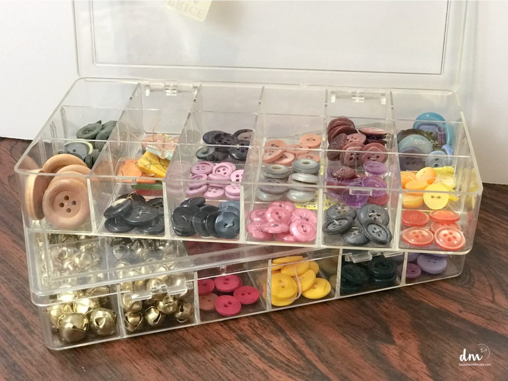 buttons in clear containers