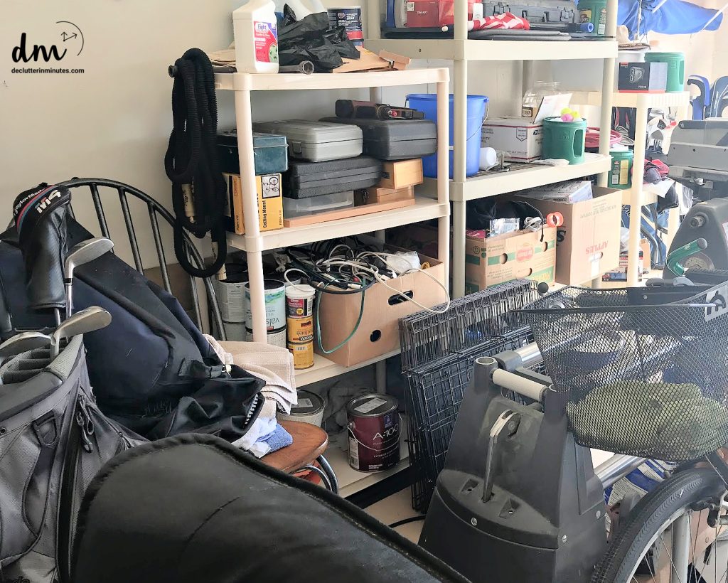 a messy cluttered garage