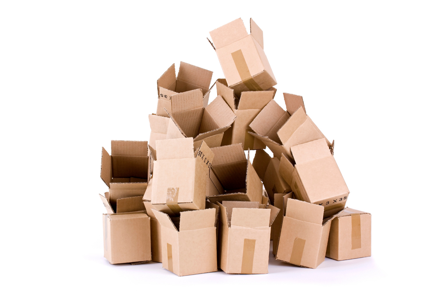 stack of empty boxes 