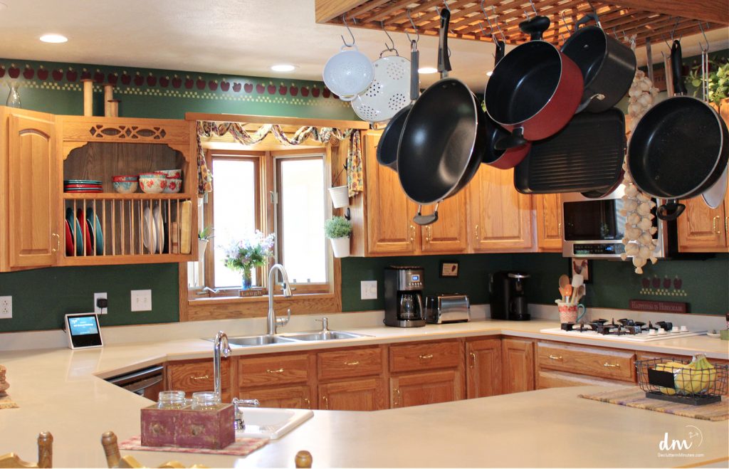 a kitchen with counters that are free of clutter and stuff