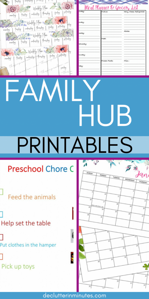 family command center printables