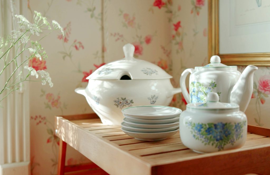 special dishes displayed on a tray in a room