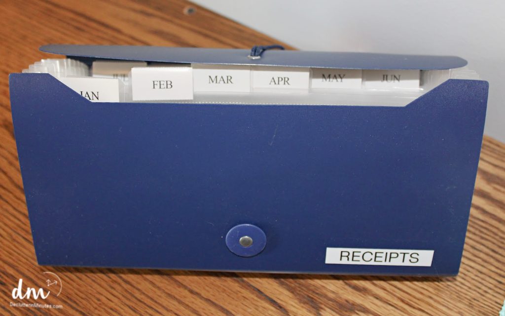accordion organizer with monthly sections for receipts