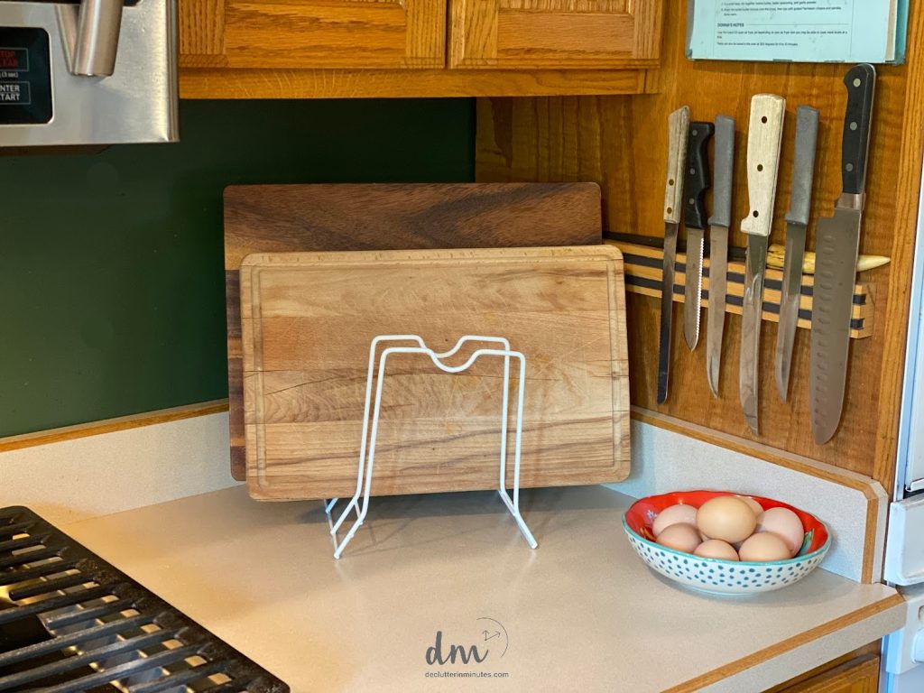cutting boards on a file organizer
