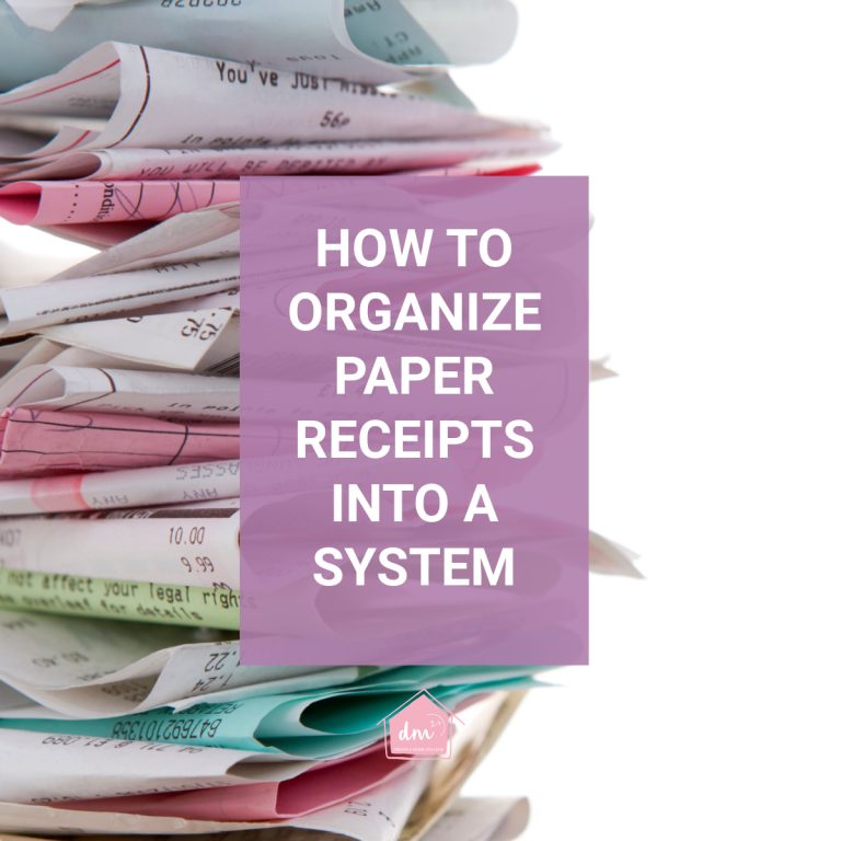 how to organize paper receipts