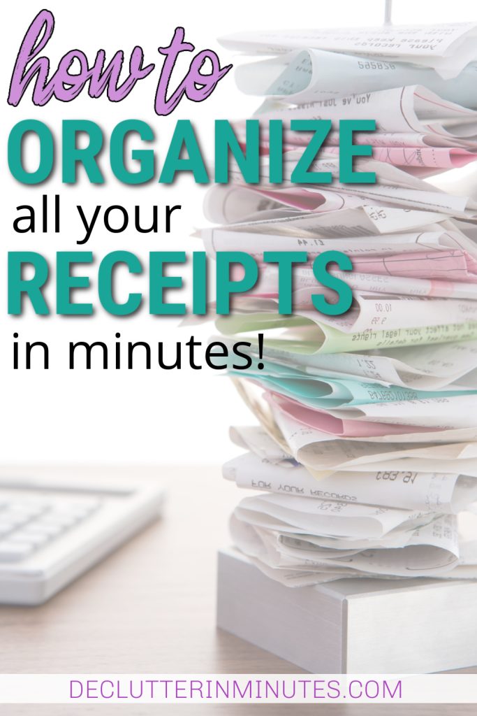 how to organize paper receipts