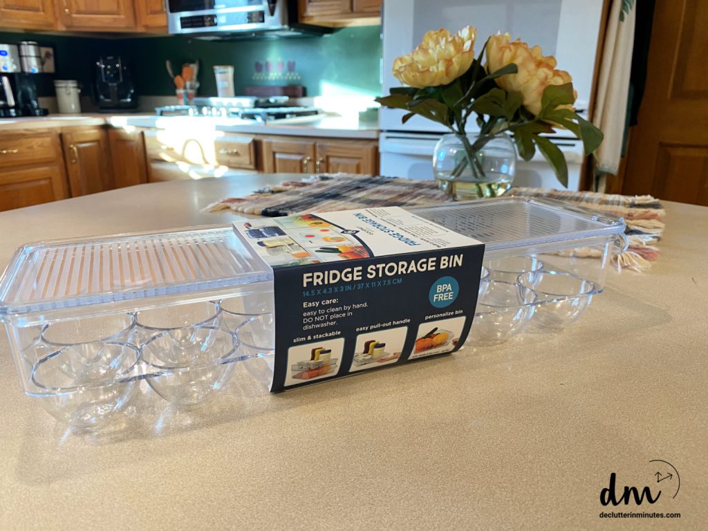 a new plastic egg organizer sitting on a kitchen counter