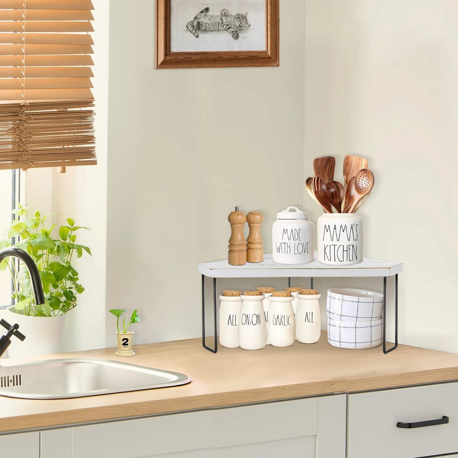 Image for Wood Stackable Countertop Organizer