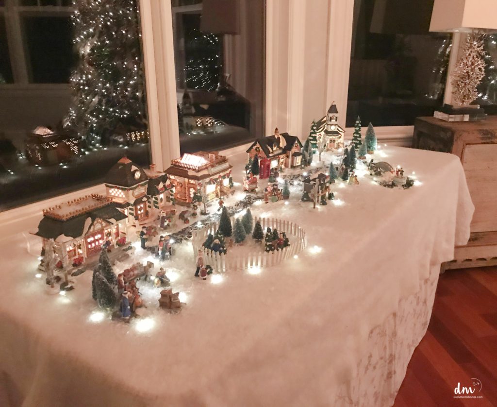 a village display set up in a room of a home