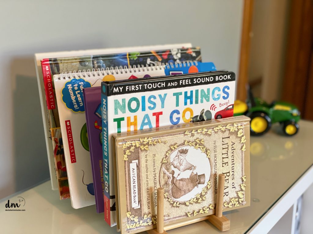 books on a table in a child's bedroom