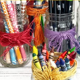 Image for Mason Jars Office Supply Holder