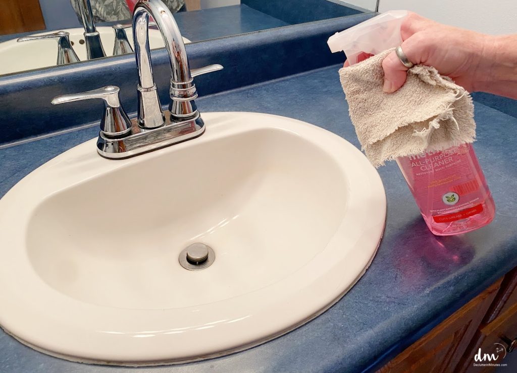 cleaning a sink after a party